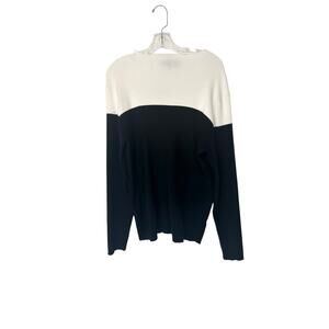 Eloquii Sweater Plus Black White Mock Neck Cable Knit Long Sleeve Size 22/24